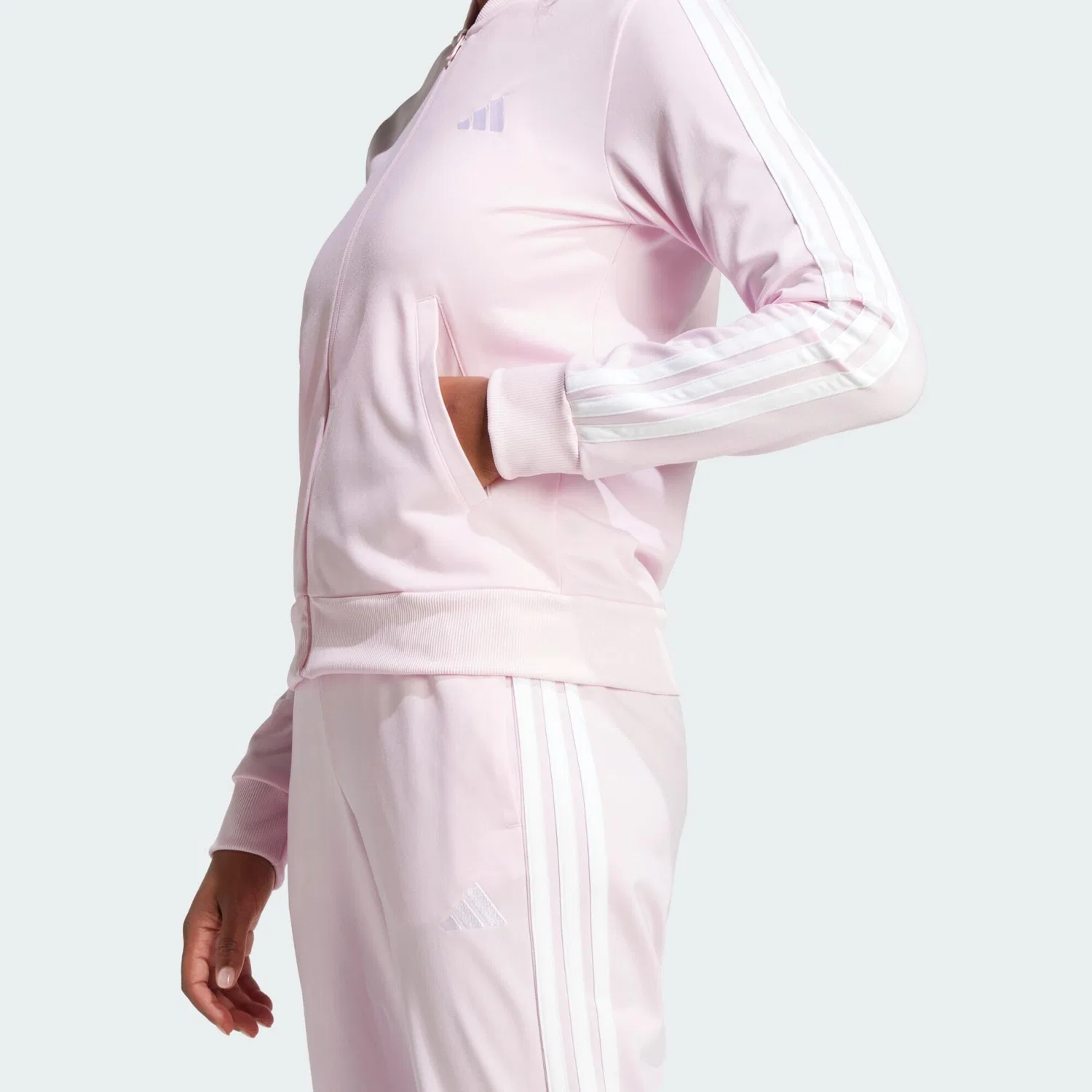 Мужской спортивный костюм с принтом DAYREADY TRAININGSANZUG Adidas, Altrosa Weiss Magentapink — фото 4