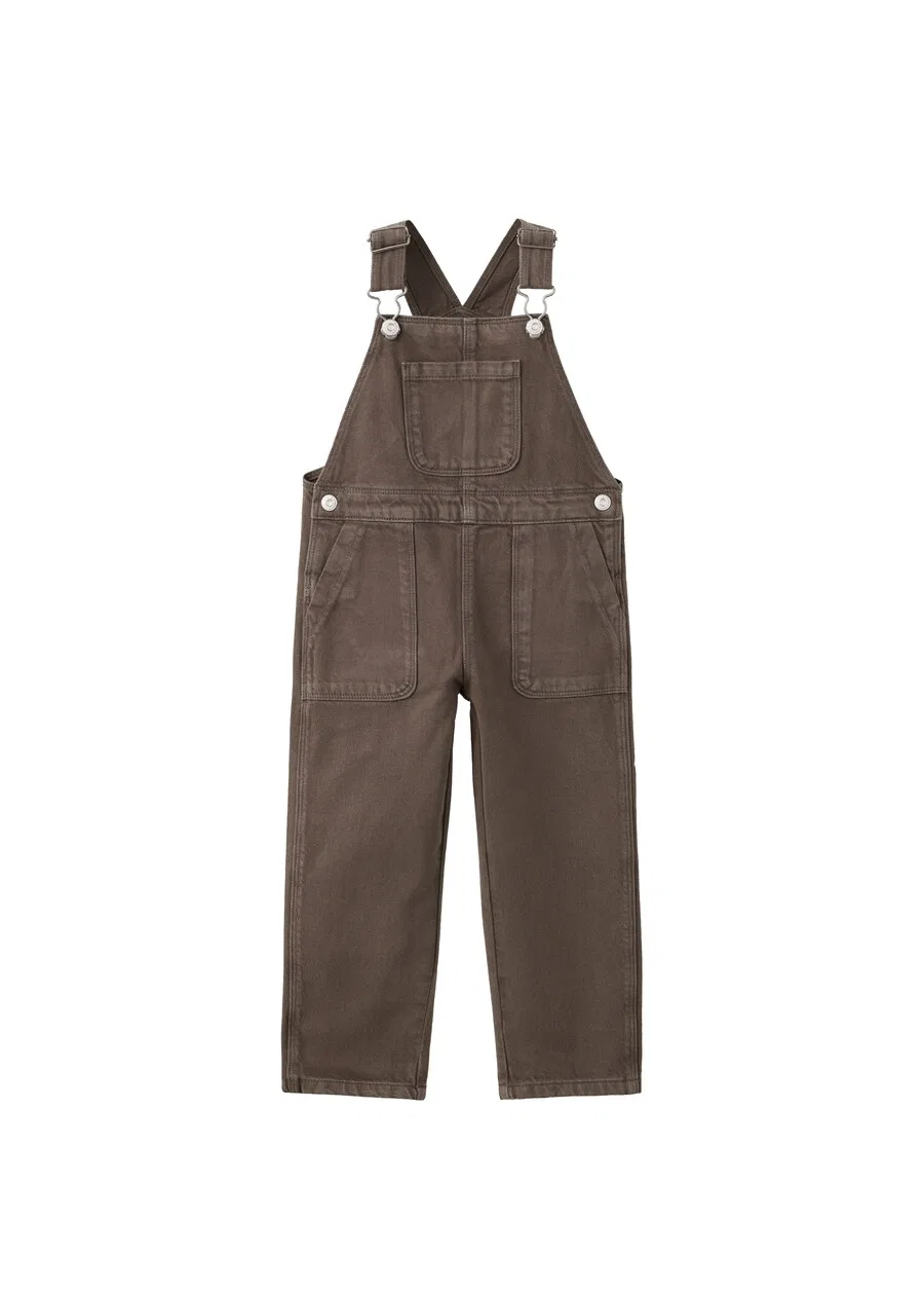 Детский комбинезон MANGO KIDS Regular Overalls 'BRUSH' цвета мокко