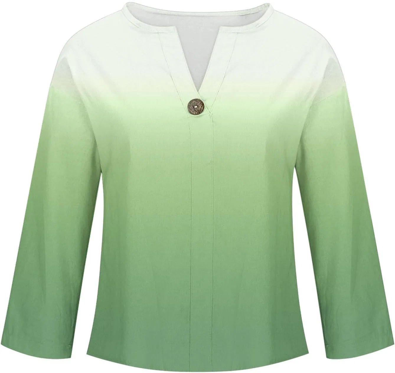 Женская блуза с V-образным вырезом Oversized, Green — фото 4