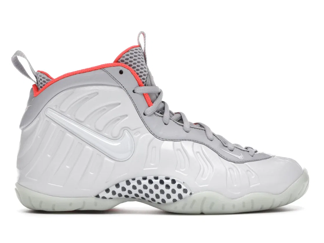Детские кроссовки Lifestyle Nike Air Foamposite Pro, Pure Platinum Pure Platinum Wolf Grey Bright Crimson