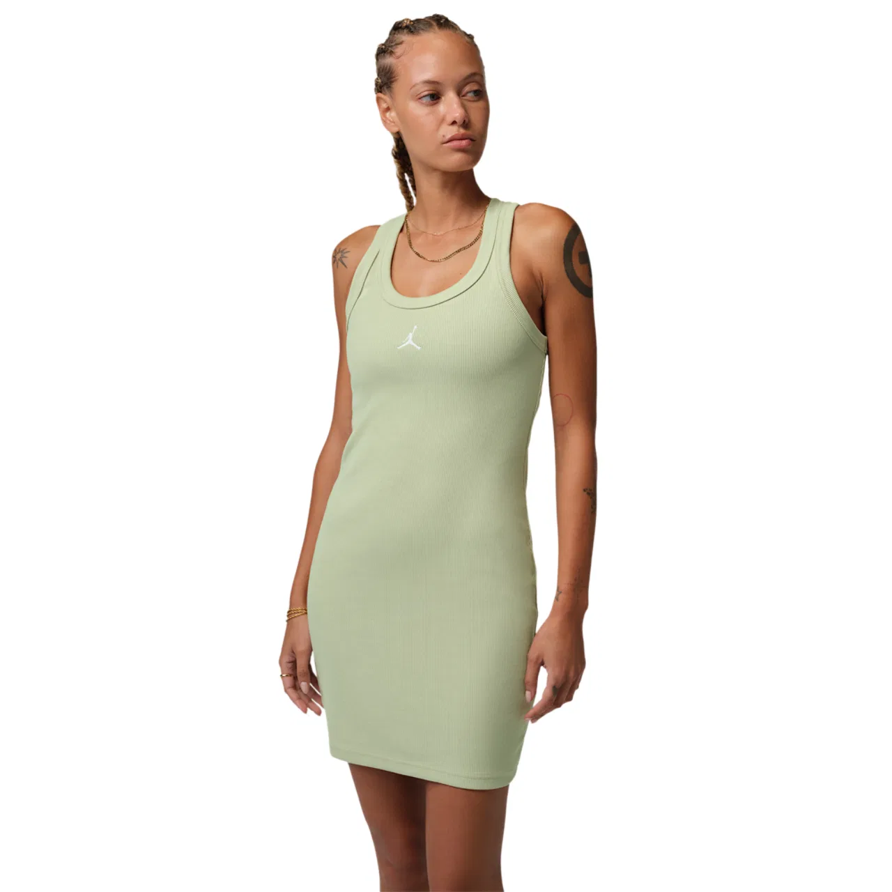 Женское платье-майка BRK Essential Jordan, цвет Olive Aura/White