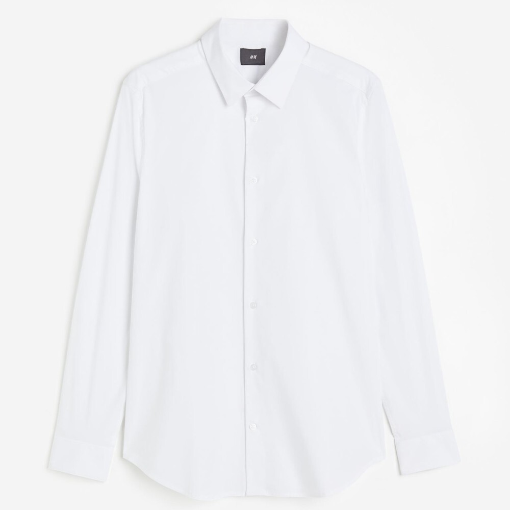 

Рубашка H&M Muscle Fit Cotton, белый