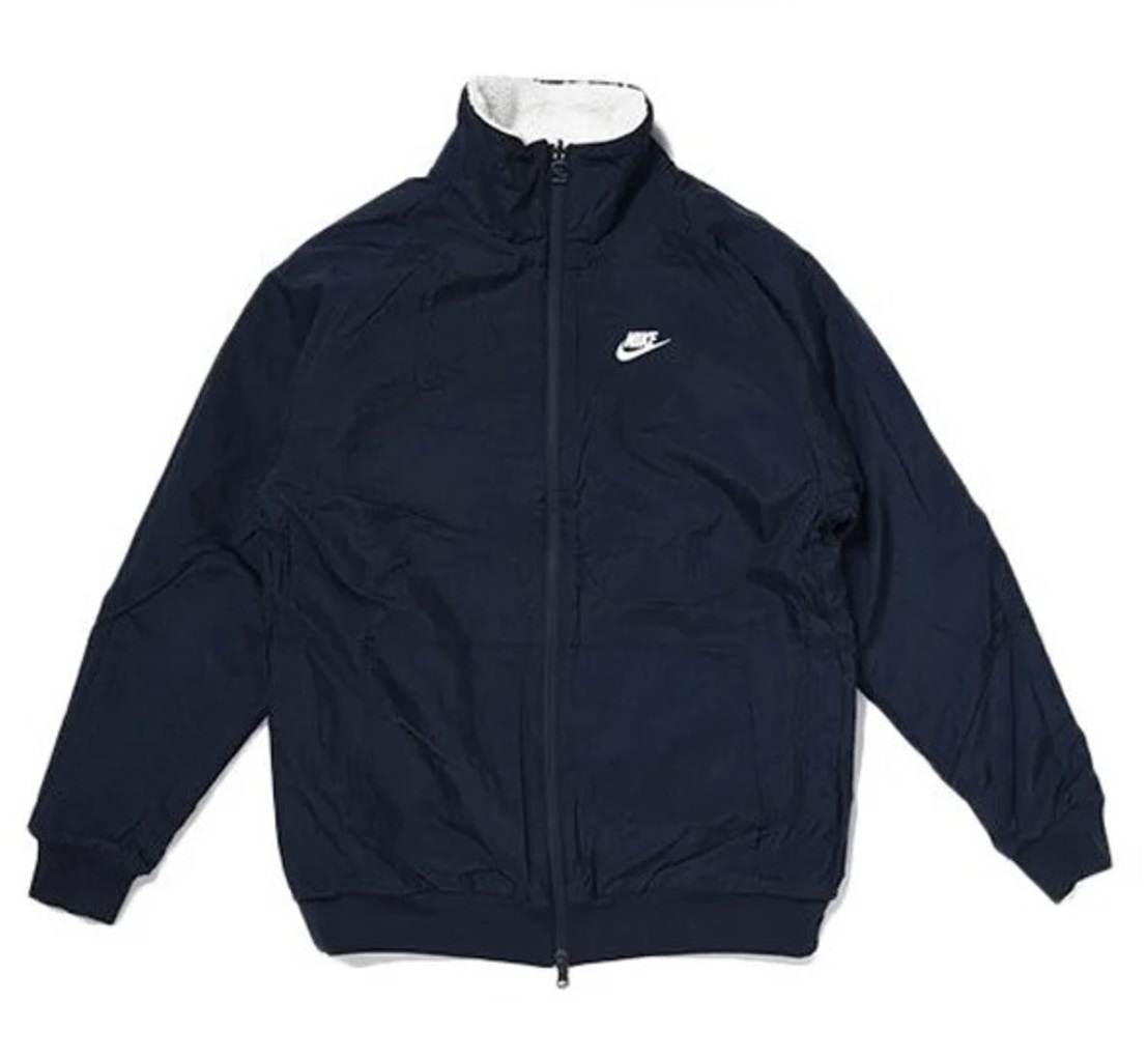 Куртка-боа двусторонняя Nike Big Swoosh Reversible, белый/черный — фото 2