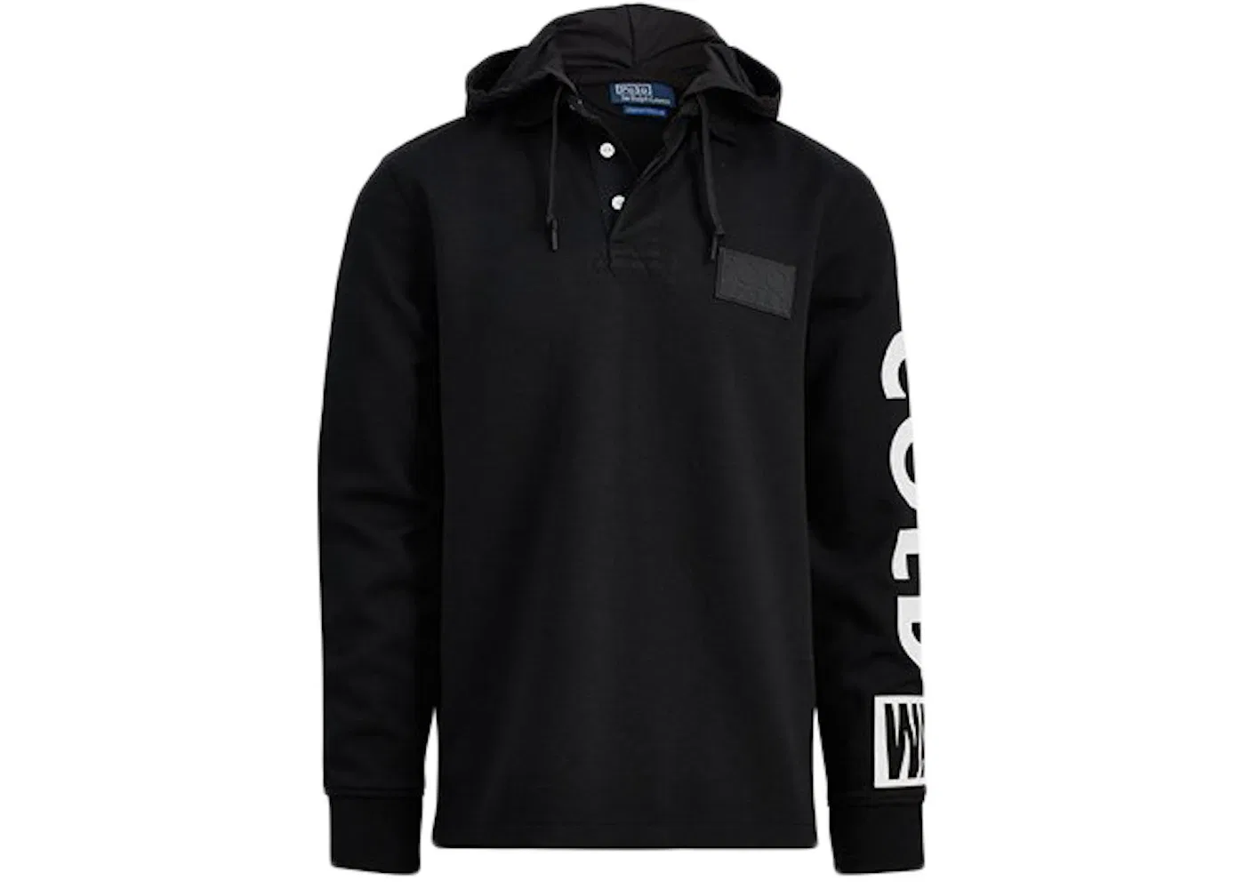 Мужская футболка поло с капюшоном Rugby Polo Ralph Lauren, Black