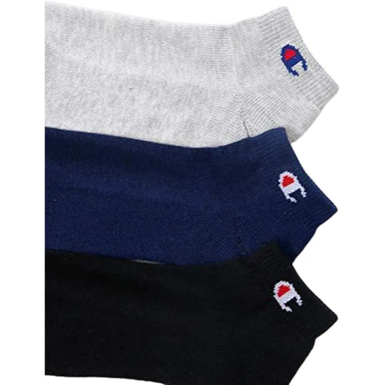 Детские носки с лодыжкой 3 пары Champion, Dark Blue+Black — фото 4