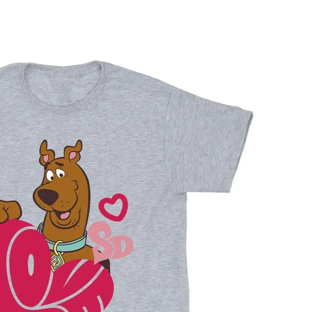 Детская футболка с принтом Love Heart Scooby Doo, Grey — фото 2