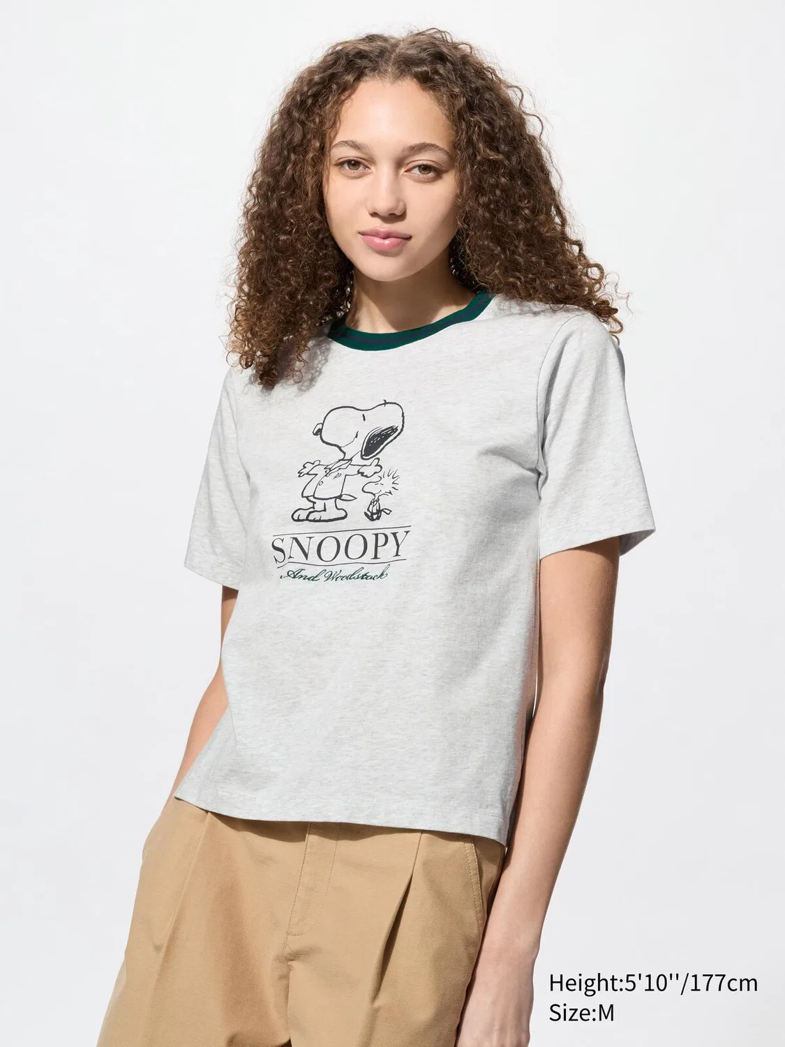 Футболка Uniqlo UT, с графическим принтом Peanuts, светло-серый