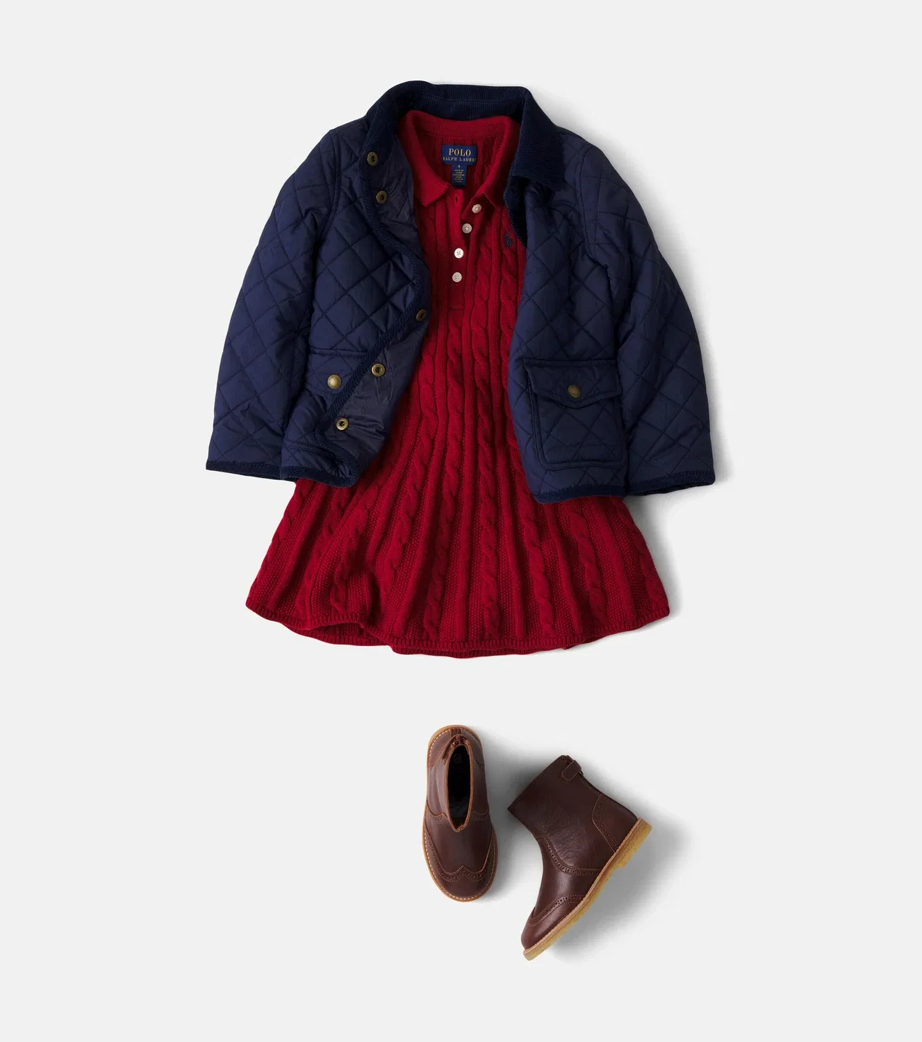 Платье-поло хлопковое Polo Ralph Lauren Kids, красный — фото 2