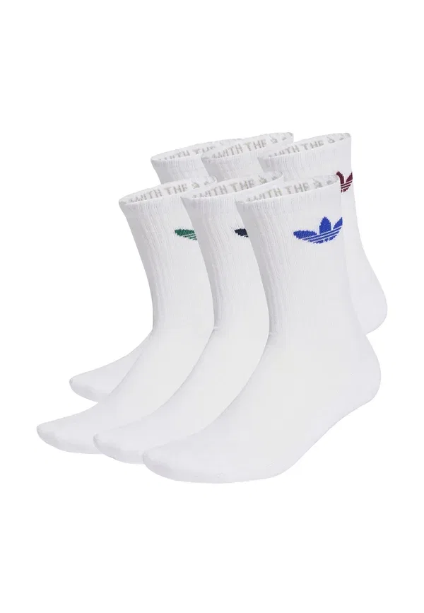 Комплект из 6 пар носков Crew унисекс Adidas Originals, белый/зеленый
