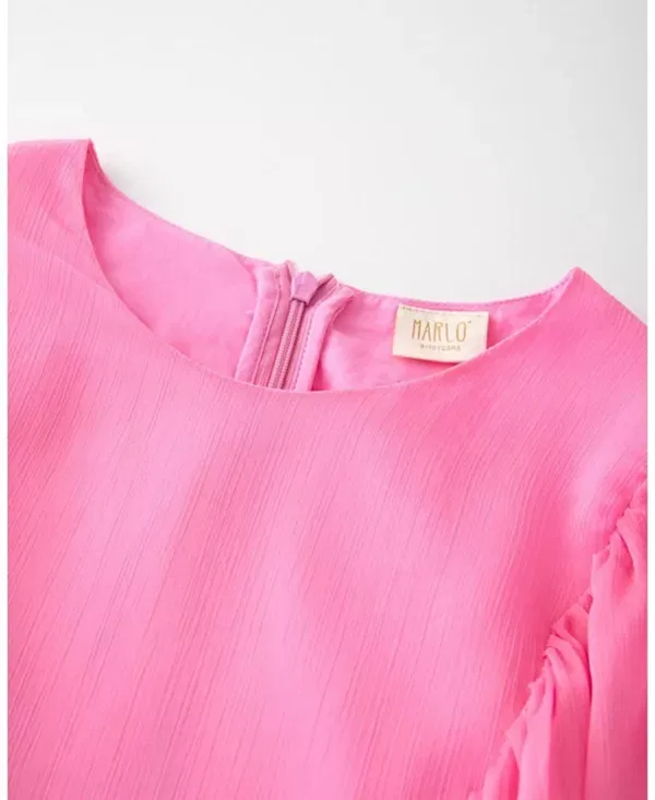 Детское платье для девочек с рукавом-воланом soleil frill mini dress Marlo Kids, Candy — фото 3