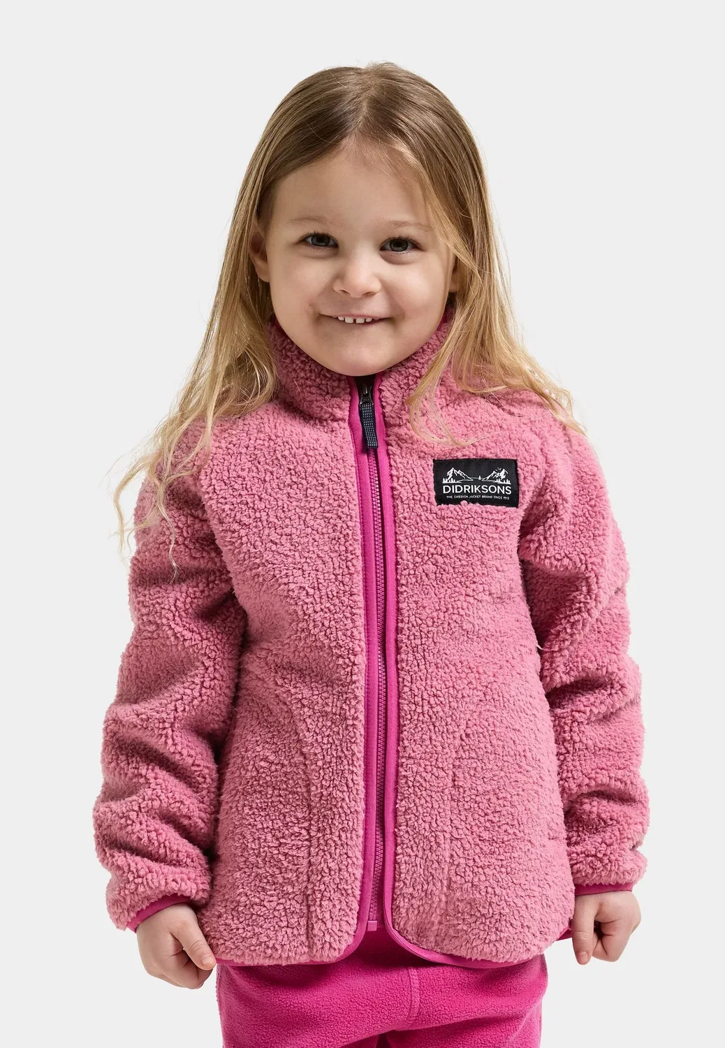 Куртка унисекс Gibbs на молнии из флиса Didriksons, Heather Pink Cactus Pink — фото 2