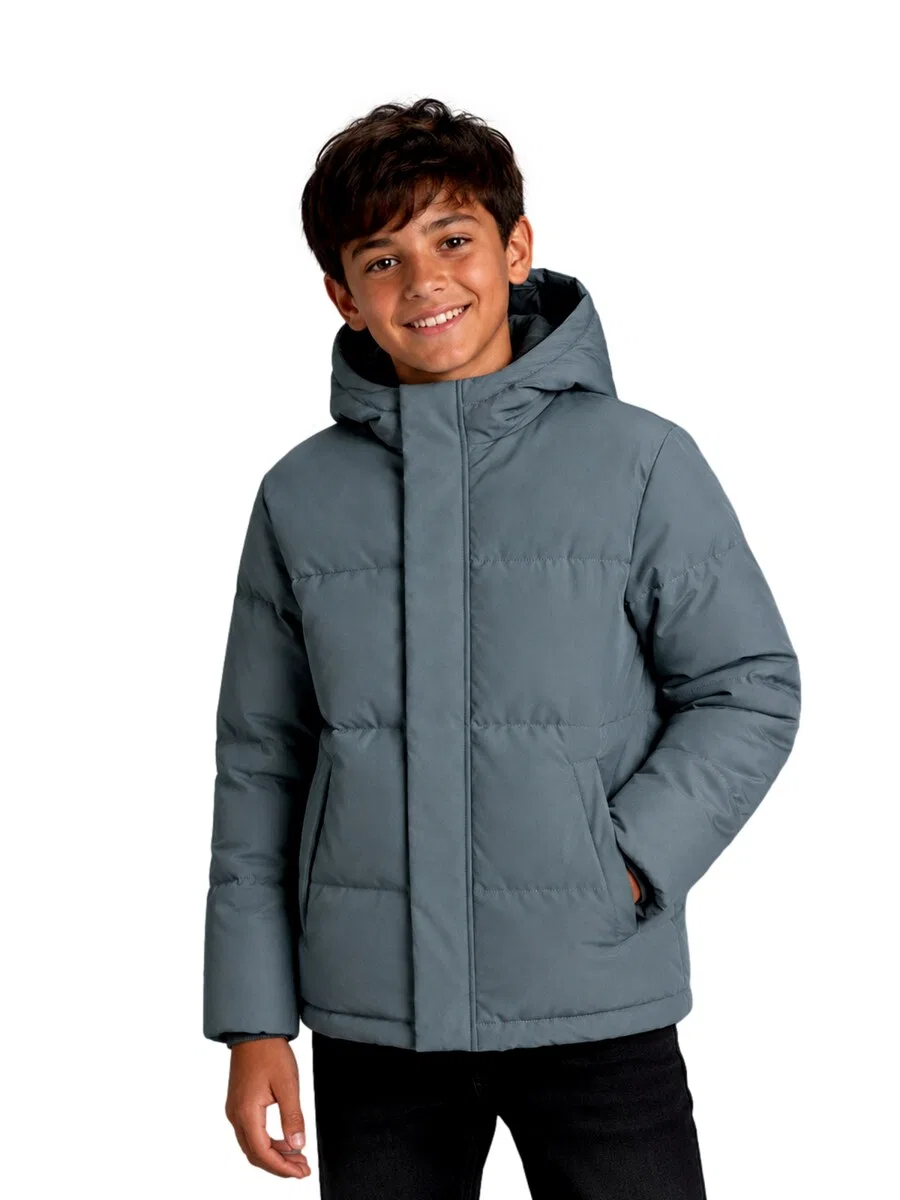Детская зимняя куртка Jack & Jones Junior 'JJESoho' пыльно-голубого цвета — фото 2