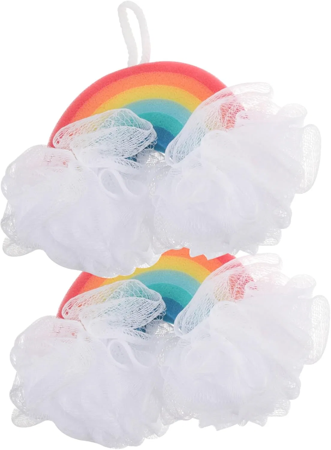Мочалка для душа Rainbow, LOLIPPYY, набор 2 шт, 23x12x3.5 см, Multi-coloured