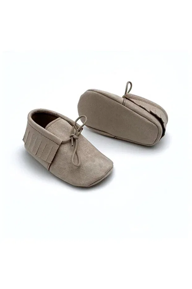 Детские мокасины для новорожденных из искусственной замши Minibiri, Stone Color — фото 2