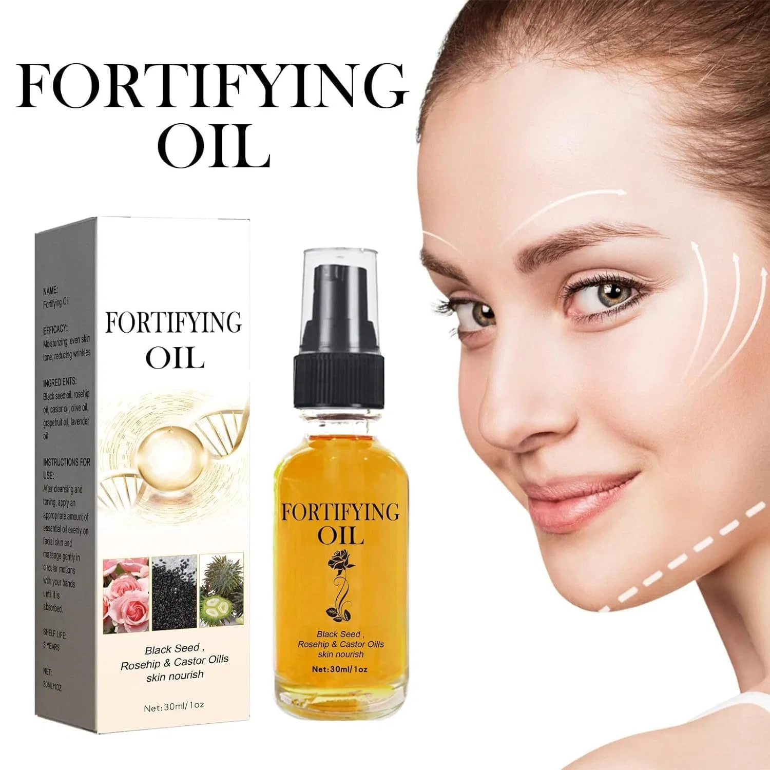 Масло для лица Lilinas Castor Oil Black Seed Oil Rosehip Oil Face Serum, REPWEY, 3 шт, 30 мл — фото 2