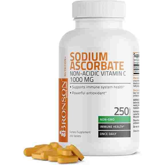 

Витамин С некислотный Bronson Sodium Ascorbate Non Acidic Vitamin C 1000 мг, 250 таблеток