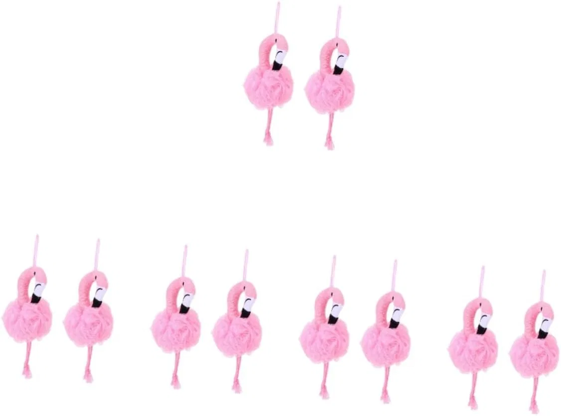 Мочалка для душа Flamingo, Healeved, набор 10 шт, 26x12x45 см, Розовый