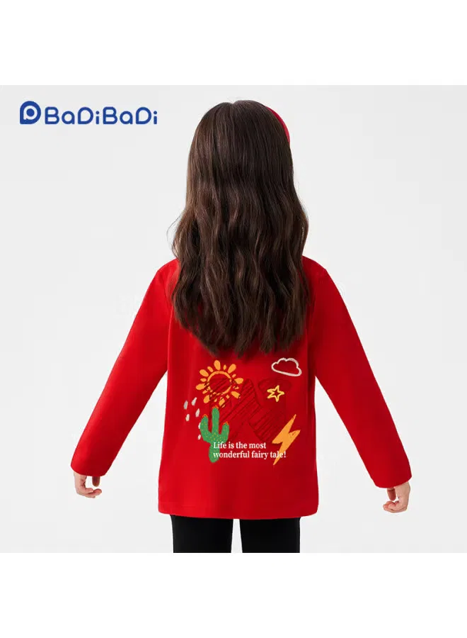 Футболка с длинным рукавом хлопковая Badibadi, красный