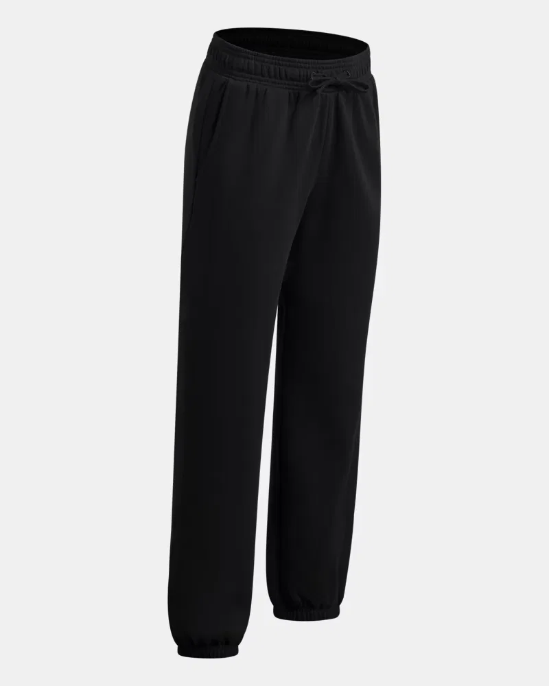 Джоггеры для девочек 66 см утепленные флисовые с начесом UA Rival Fleece UnderArmour, Ultimate Black/White — фото 3