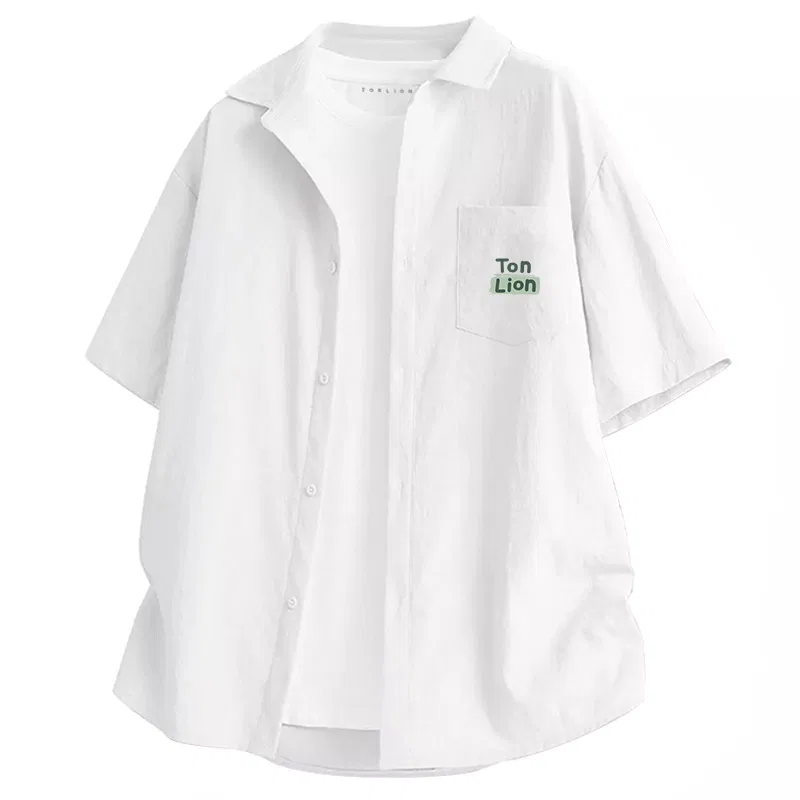 Детская рубашка с воротником Tonlion, T-Tranquil Desert Badge, White