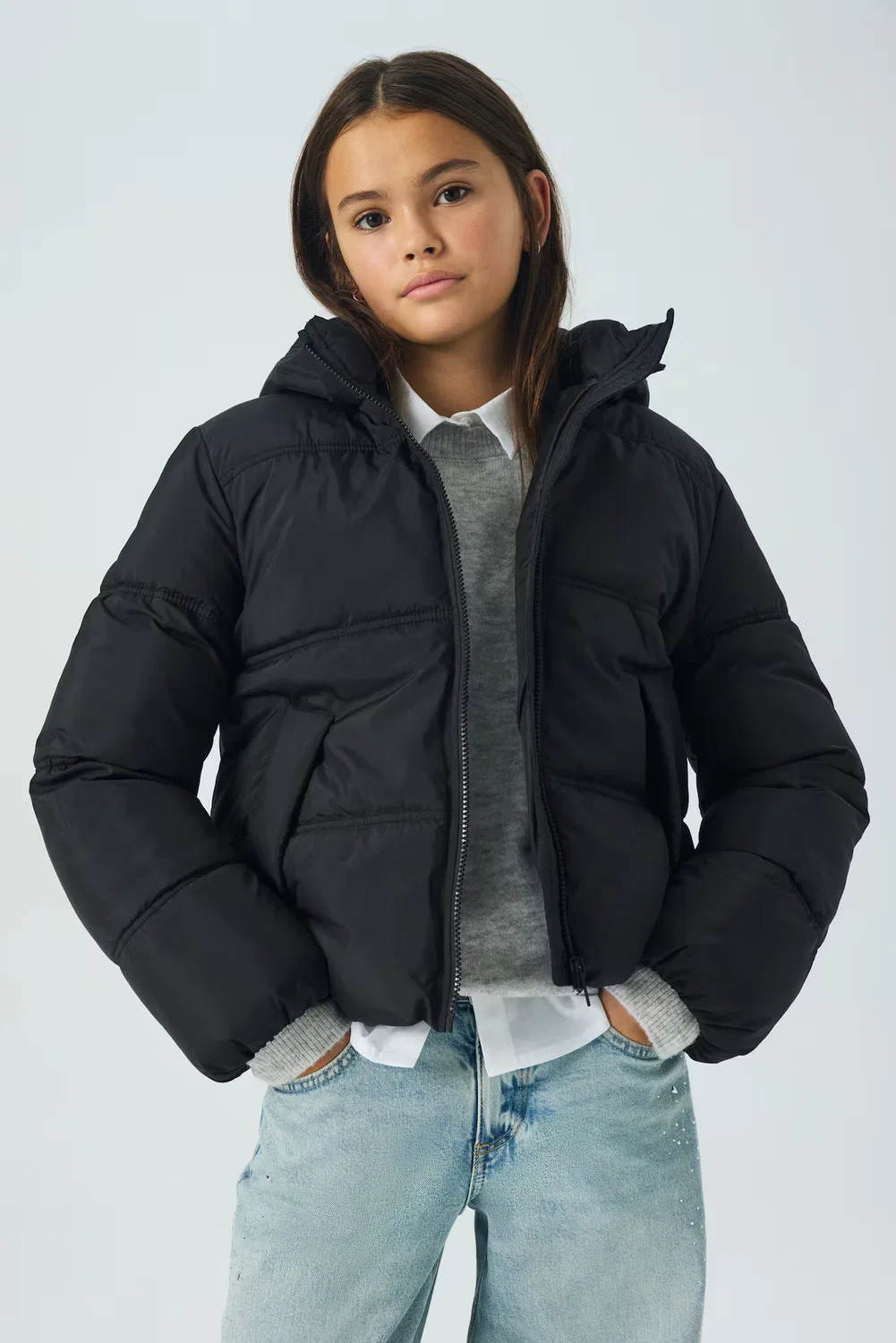 Пуховая куртка с капюшоном H&M, Schwarz
