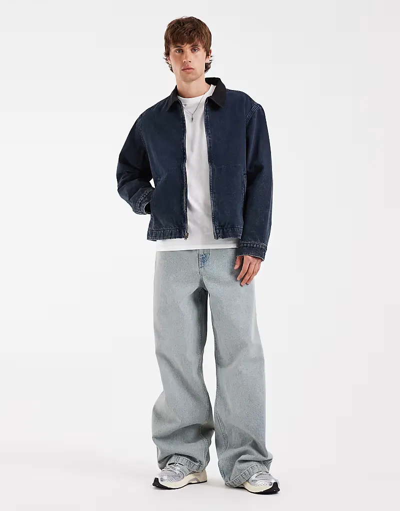 Джинсовая куртка-харрингтон Levi's Castro с контрастным воротником, синий — фото 2