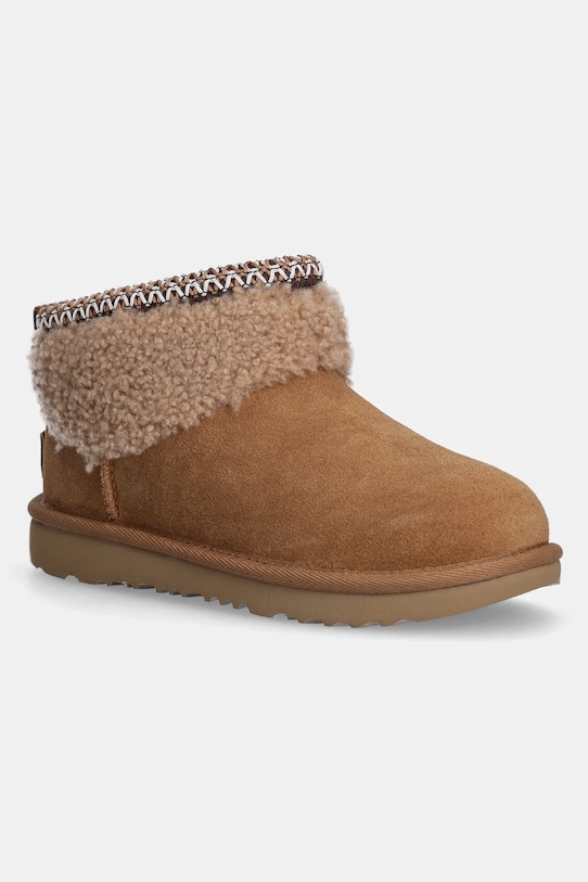 

Зимние замшевые детские ботинки KIDS CLASSIC ULTRA MINI MAXI CURLY Ugg, коричневый