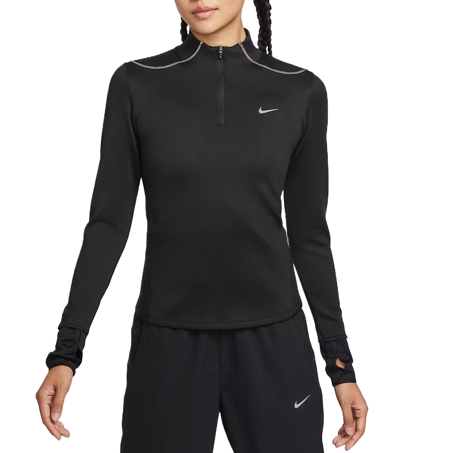

Футболка для бега Therma FIT женская Nike, черный