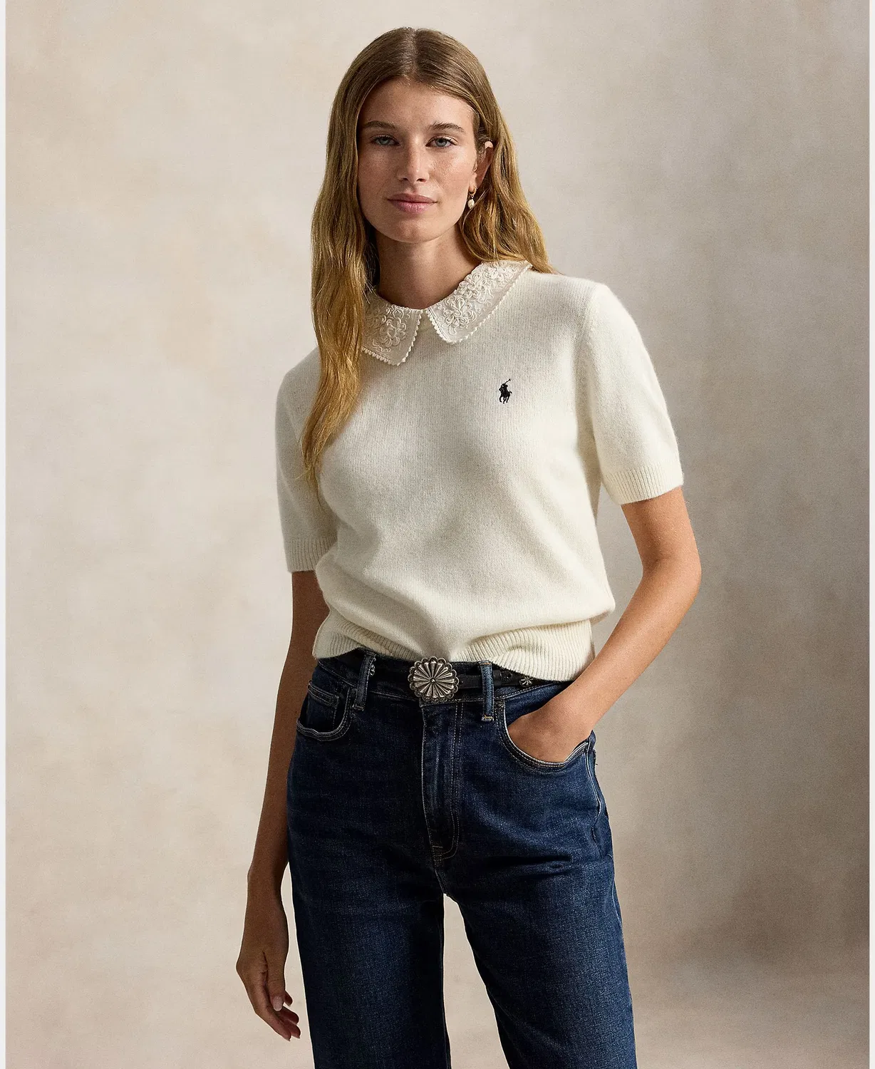 Женский джемпер из шерсти, Polo Ralph Lauren, белый