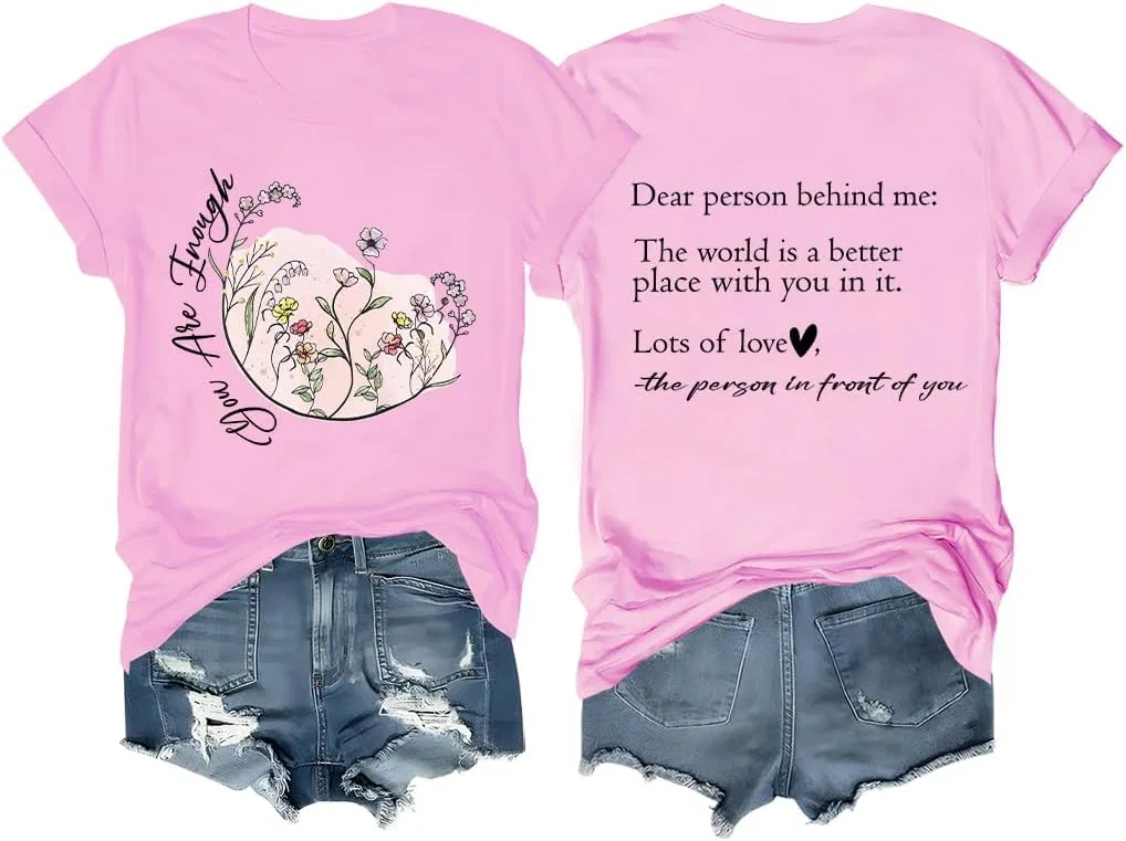 Женская футболка с принтом Letter Print Regular Fit, Pink
