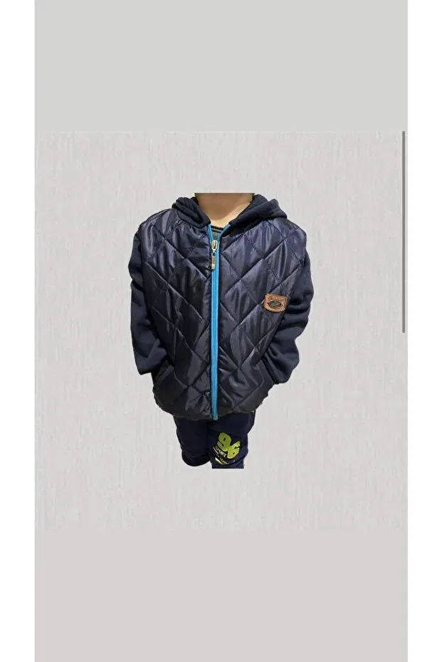 Детская куртка для девочек с капюшоном Embossed children's coat Moda Amber, Navy Blue