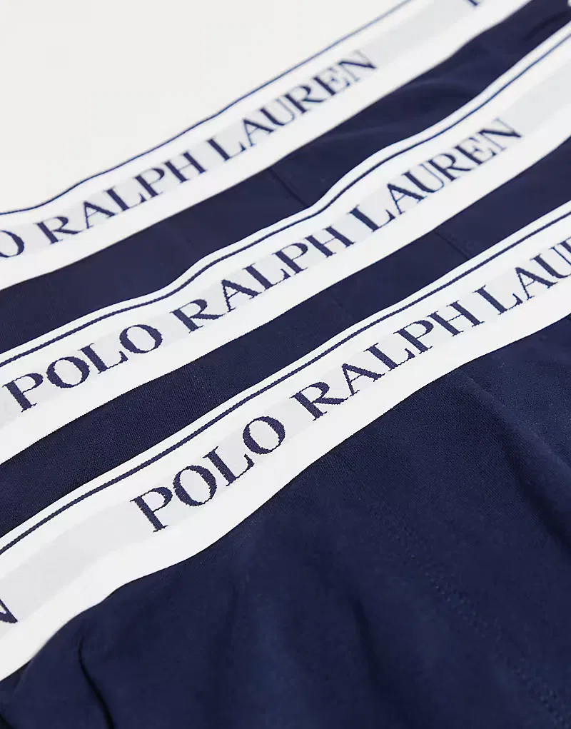 Классические плавки Polo Ralph Lauren (3 шт) в сине-белом цвете — фото 3