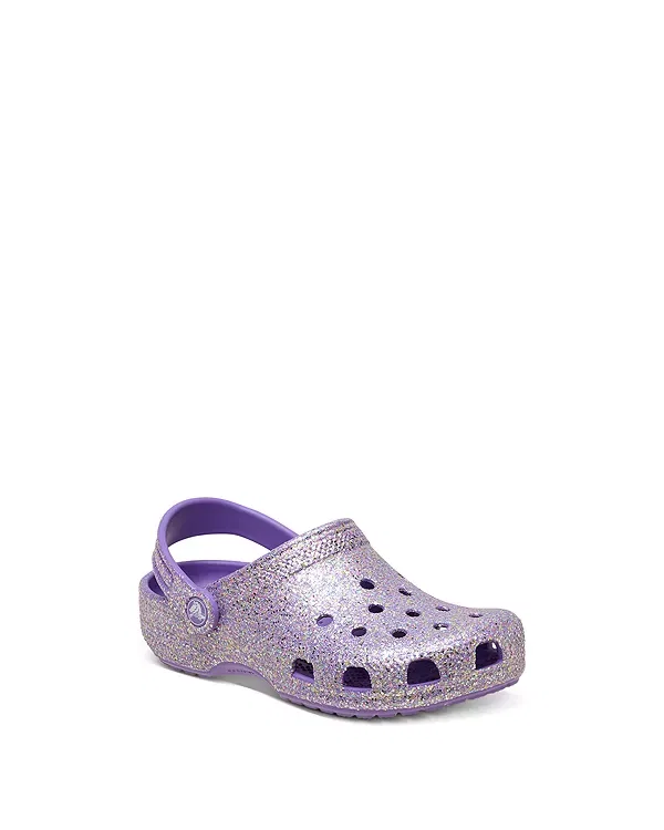 Детские сабо с блестками Crocs, фиолетовый