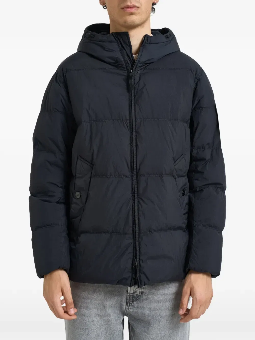 Куртка-пуховик Crinkle Reps NY ветрозащитная с анти-капельной обработкой Stone Island, синий