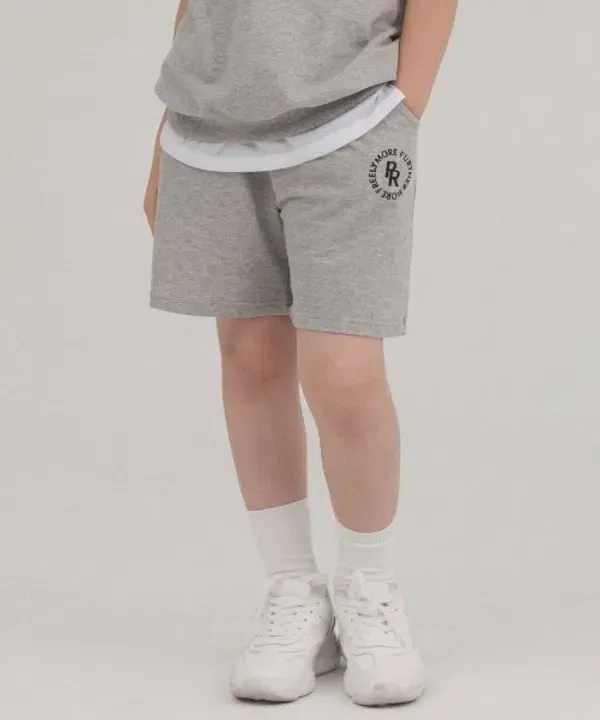 Шорты с логотипом, Circle Logo Sweat Shorts Pianer Kids, меланж