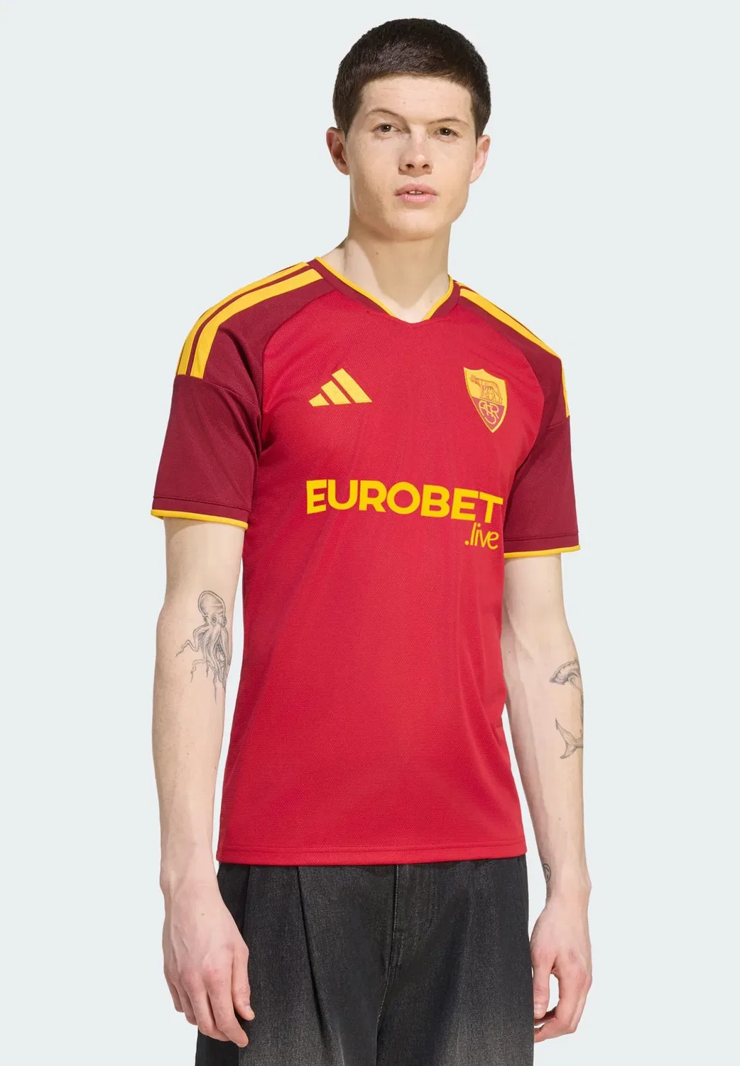 Домашняя футболка «Ромы» сезона 26/27 - футбольная майка Adidas Performance, Team Victory Red