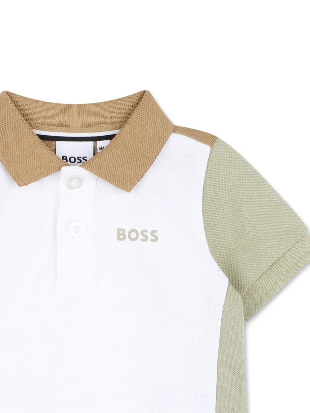 Рубашка поло в стиле колор-блок Boss Kidswear, белый — фото 3
