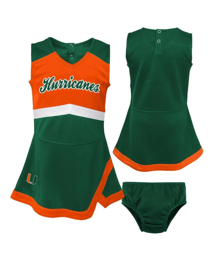 Комплект платье и шорты с вышивкой Miami Hurricanes Cheer Captain Outerstuff, Green