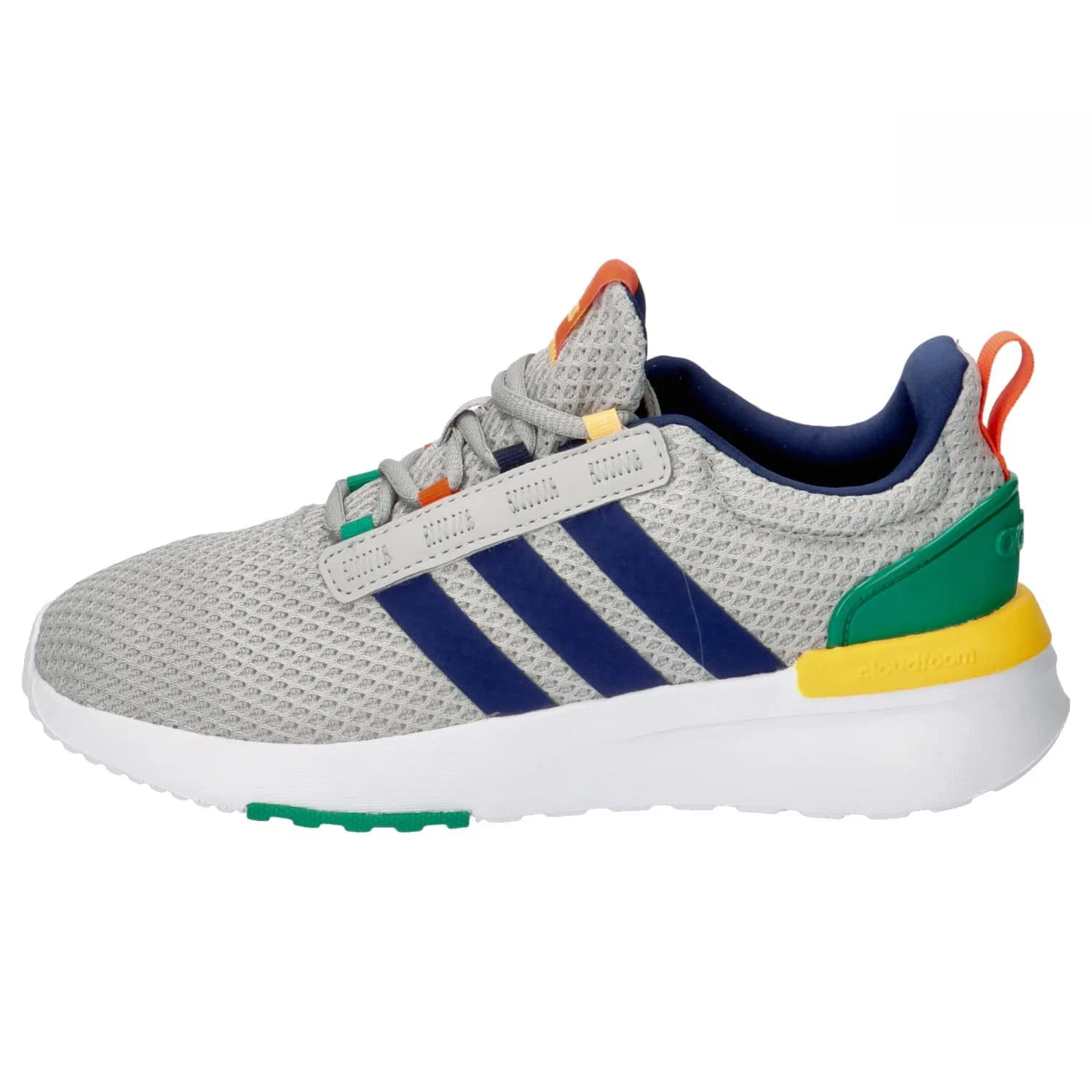 Детские кроссовки для мальчиков с шнуровкой Racer Tr21 Lifestyle Running Lace Adidas, Grey Two Dark Blue Court Green — фото 2