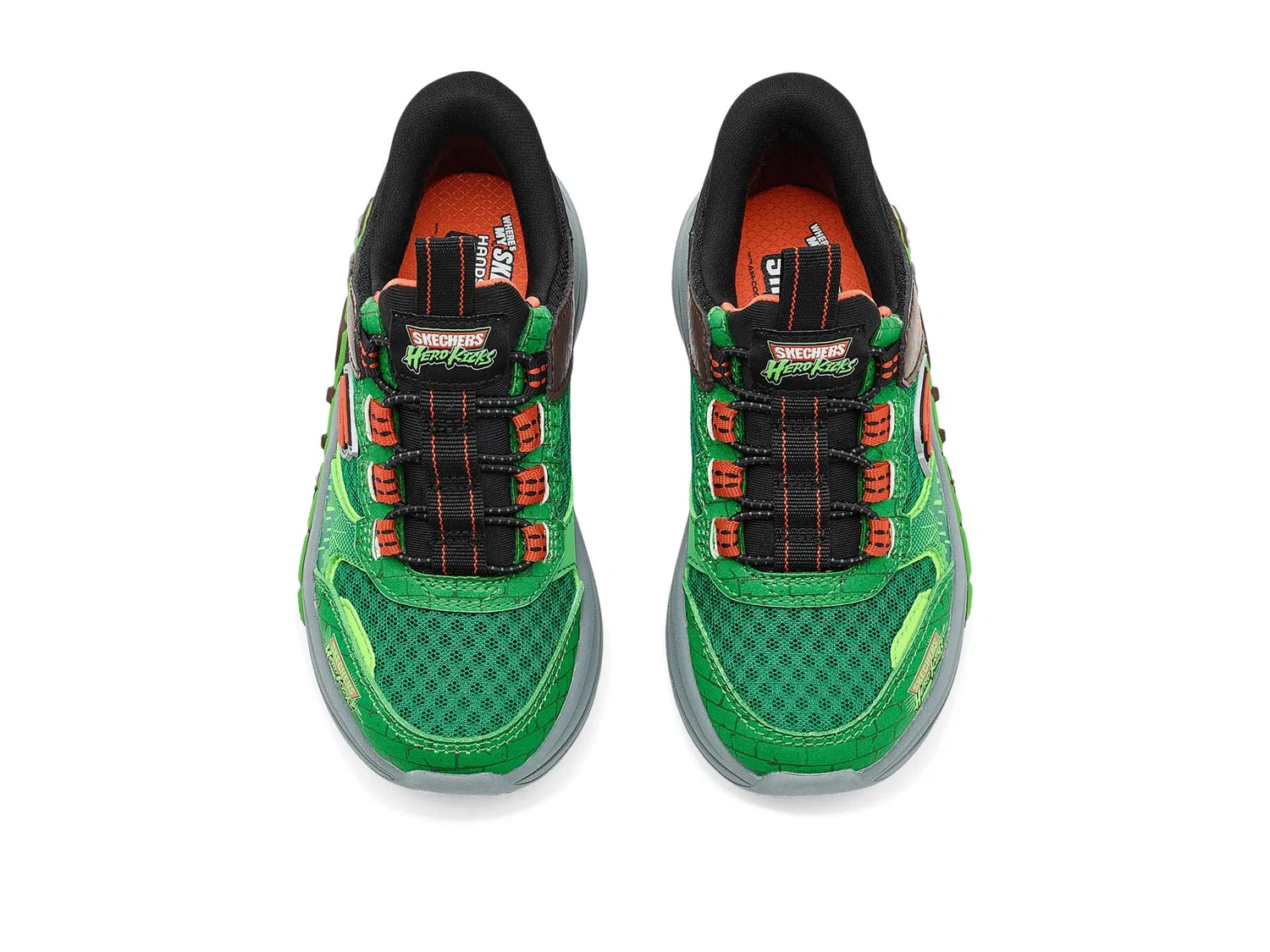 Кроссовки Hands Free Slip-Ins-Hyper-Quest-Where's My 404212L (для маленьких и больших детей) Skechers Kids, Green/Multi — фото 3