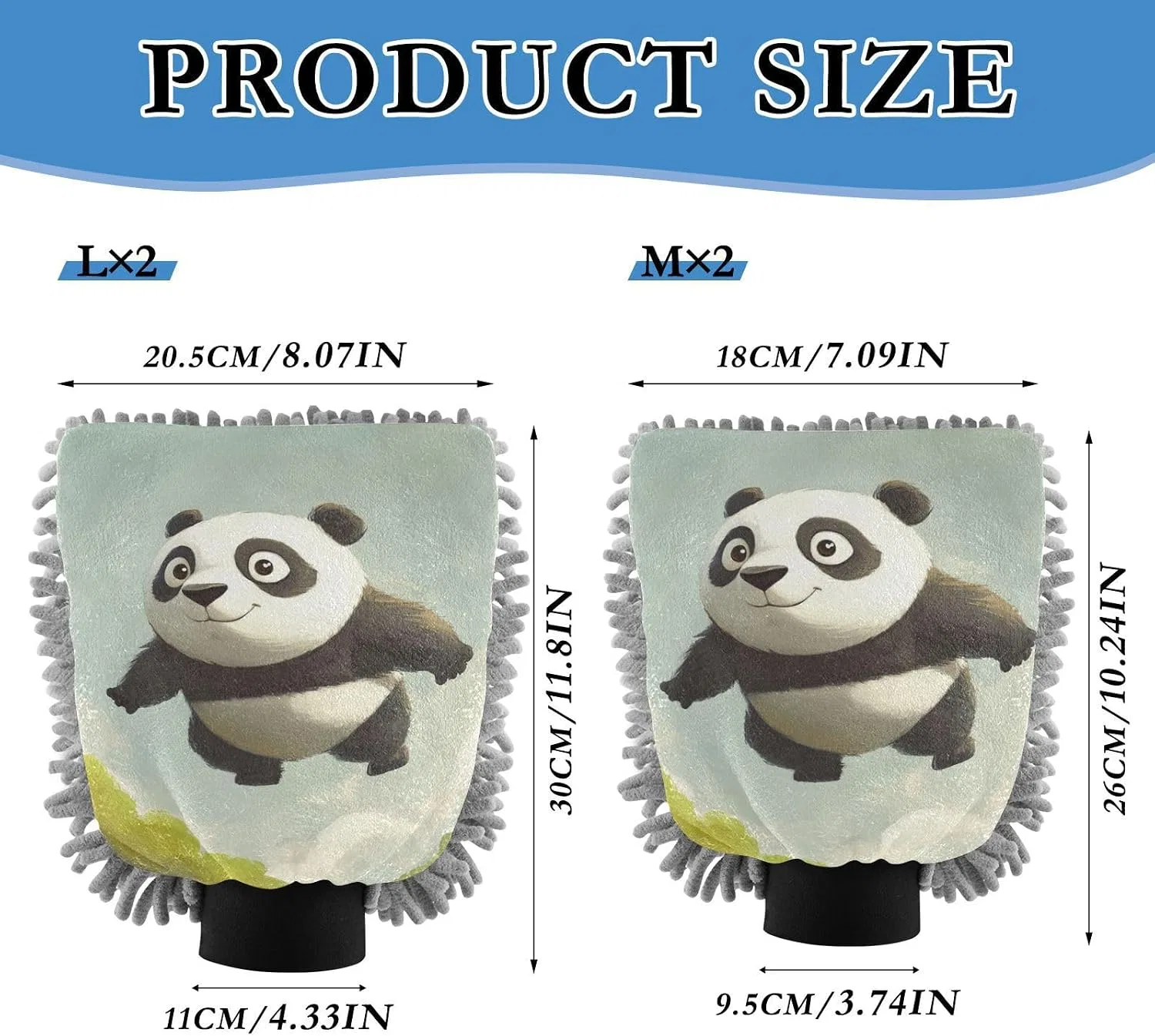 Мочалка из микрофибры Panda, двусторонняя, 30 x 20,3 см, voucong — фото 2