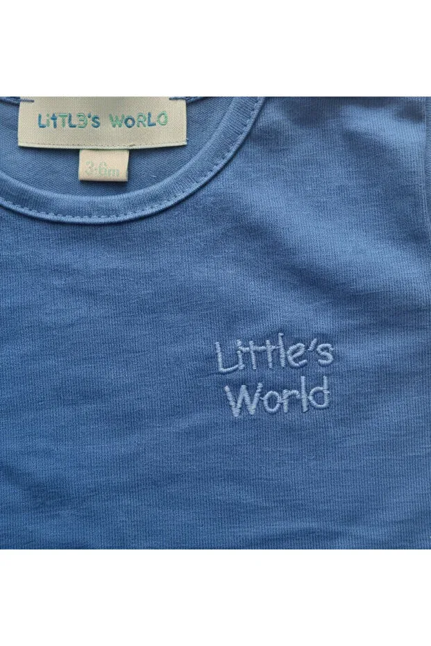 Детское для девочек футболка с коротким рукавом хлопковая Little'S World, Navy Blue — фото 2