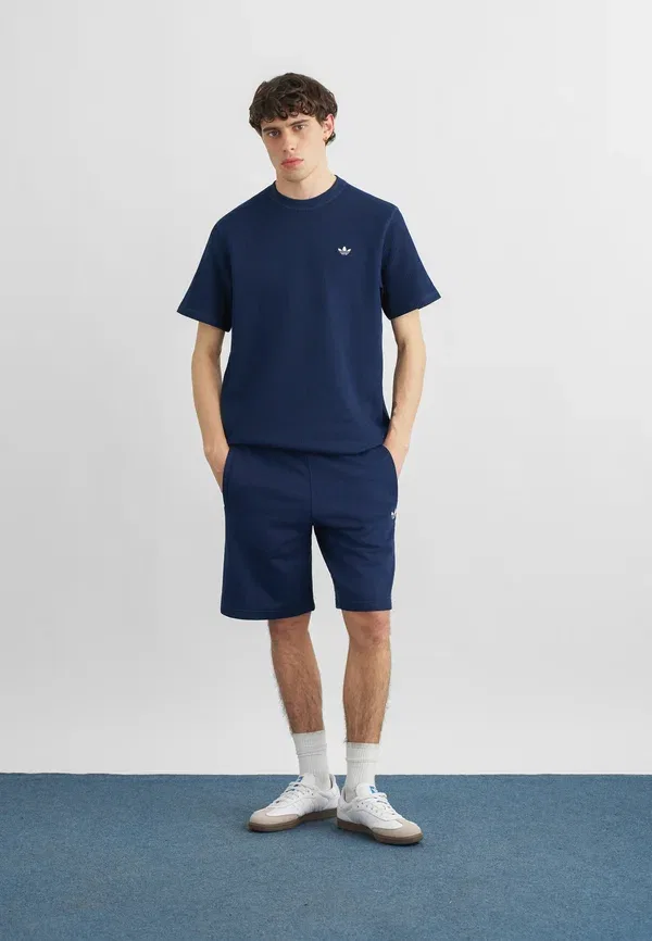 Футболка с вафельным рисунком - базовая футболка Adidas Originals, индиго — фото 2