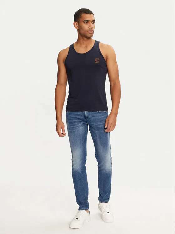 Майка regular fit Versace, темно-синий — фото 2