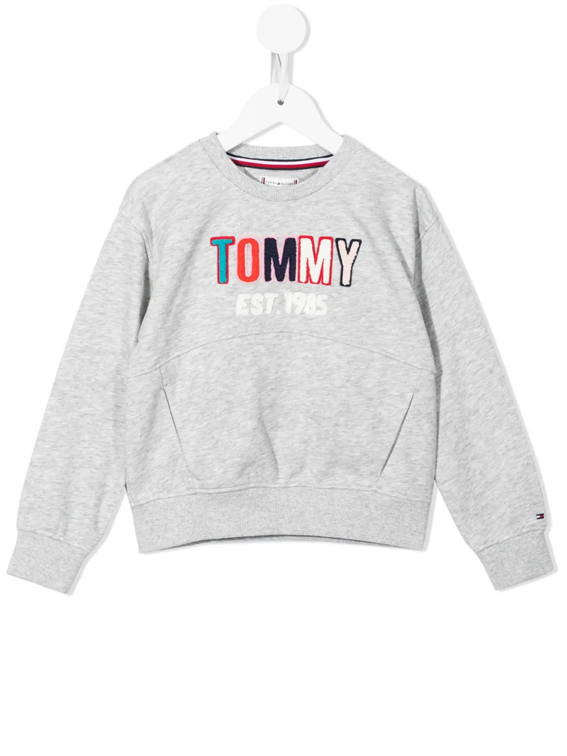 Толстовка с вышитым флокированным логотипом Tommy Hilfiger, серый