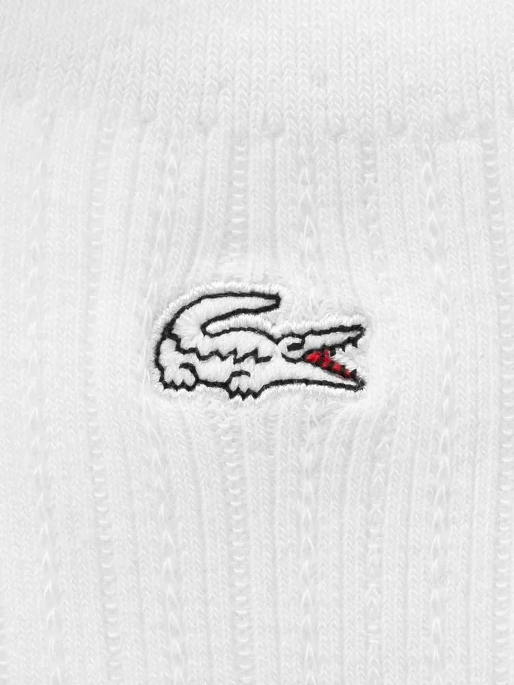 Носки женские LACOSTE миди, ажурные, белые — фото 2