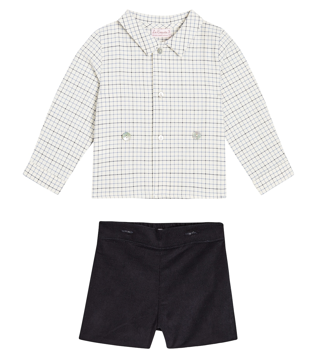 

Комплект из хлопковой рубашки и шорт Baby Arlo La Coqueta, Navy Check