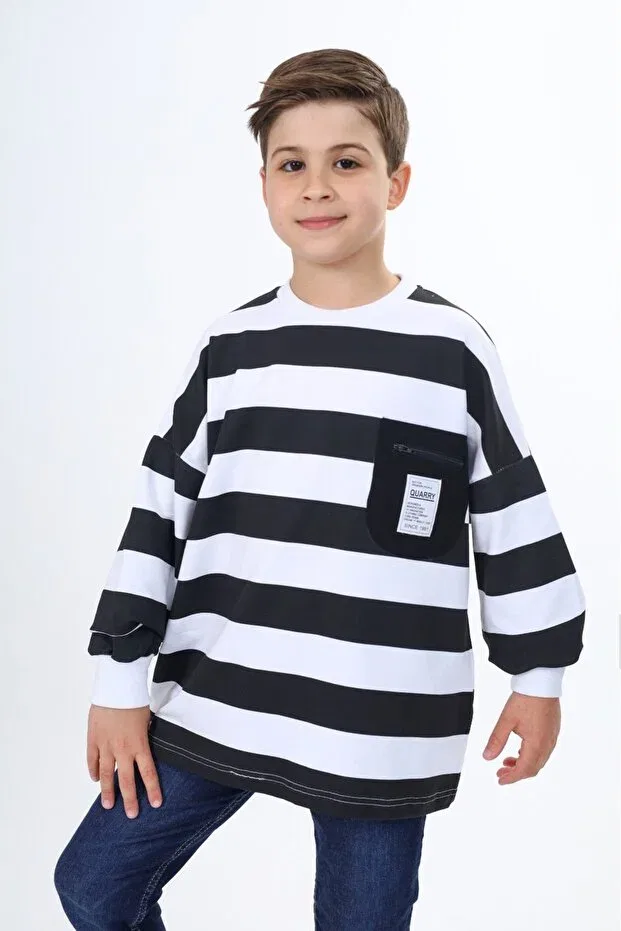 Детские свитшот для мальчиков в полоску Toontoy, White