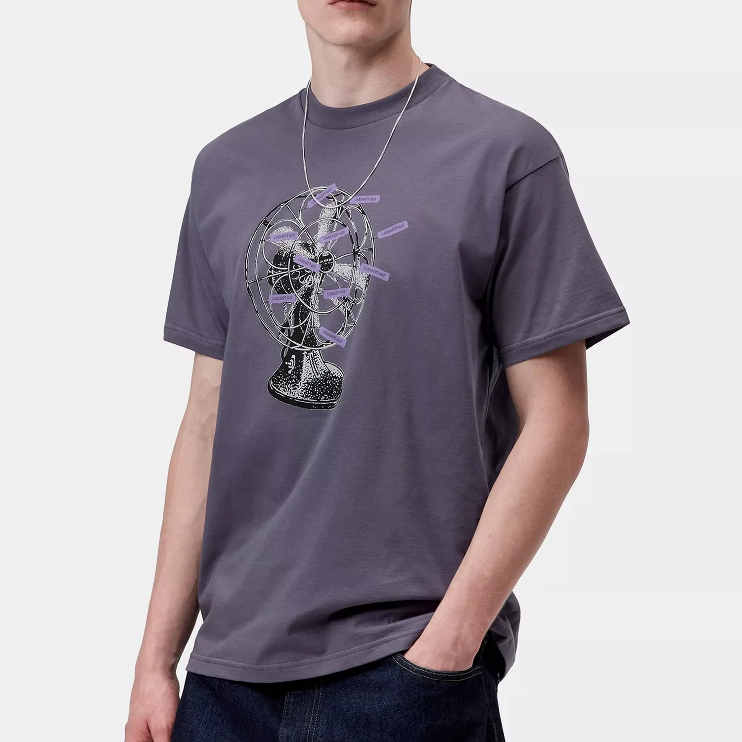 Детская футболка с веерным принтом SS26 S/S Fan T Shirt Carhartt WIP, Dark Purple — фото 4