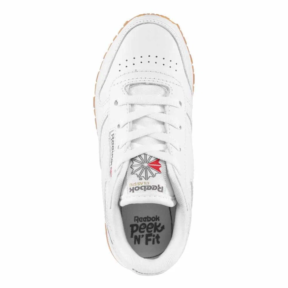Детские кроссовки для мальчиков с принтом Classic Leather Reebok, White Gum Int — фото 4